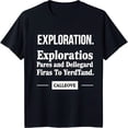 thumbnail image 1 of Men's Black Graphic T-Shirt 'Exploration' Text Design Neck Style, 1 of 5
