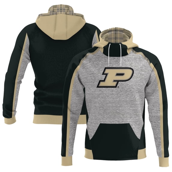 Men's Black/Gray Purdue Boilermakers Scuba Neck Pullover Hoodie