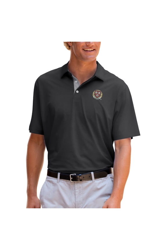 Men's Black Harvard Crimson Vansport Pro Signature Polo