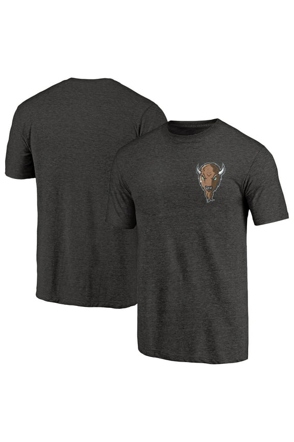 Men's Black Heather Marshall Thundering Herd Left Chest Distressed Logo Tri-Blend T-Shirt
