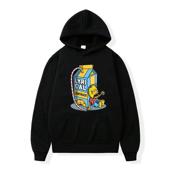 Men's Black Hoodie - Loose Fit Pullover Sweatshirt With Hood, Machine Washable Casual Casual Attire For Spring/Fall Seasons, Comfortable Streetwear Outfit