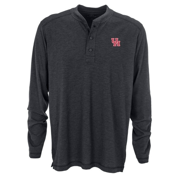 Men's Black Houston Cougars Cambridge Henley 3/4-Sleeve T-Shirt
