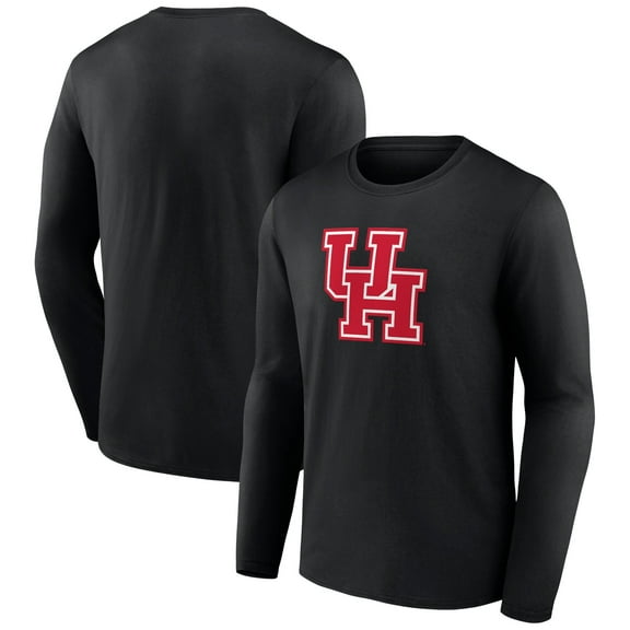 Men's Black Houston Cougars Logo Long Sleeve T-Shirt