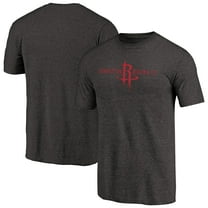 Men's Black Houston Rockets Distressed Logo Tri-Blend T-Shirt