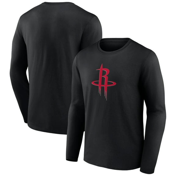 Men's Black Houston Rockets Primary Logo Long Sleeve T-Shirt