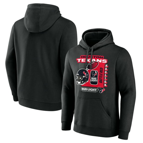 Men's Black Houston Texans Bud Light Pullover Hoodie