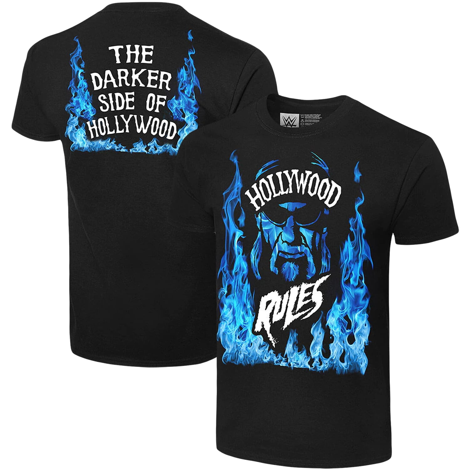 Men s Black Hulk Hogan Hollywood Rules T Shirt Walmart