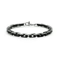 thumbnail image 1 of Men's Black IP Stainless Steel Bracelet with Square Rolo Chain Link, 1 of 3