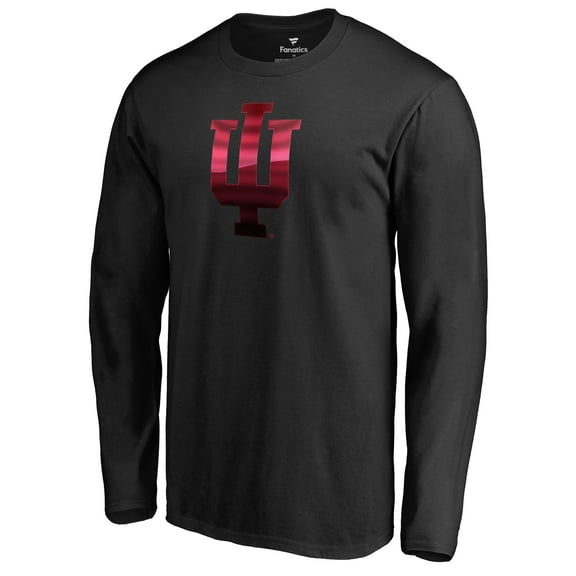 Men's Black Indiana Hoosiers Midnight Mascot Long Sleeve T-Shirt