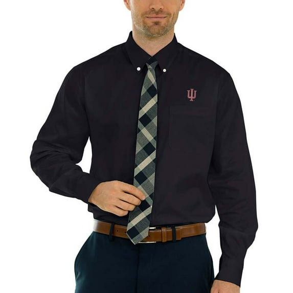 Men's Black Indiana Hoosiers Wicked Woven Long Sleeve Button-Down Shirt