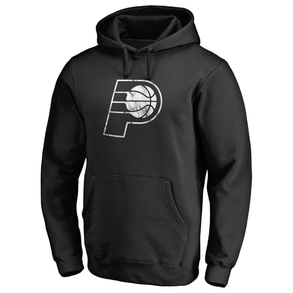 Men's Black Indiana Pacers Marble Logo Pullover Hoodie