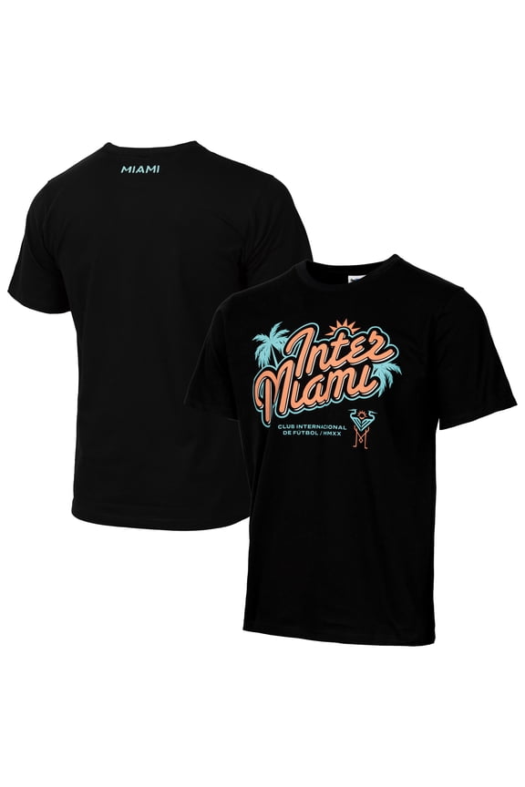 Men's Black Inter Miami CF Retro Palm Heavy Relaxed T-Shirt
