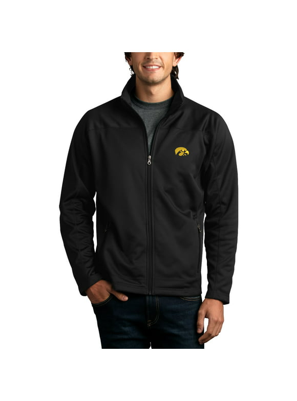 Men's Black Iowa Hawkeyes Brushed Back Micro-Fleece Full-Zip Jacket