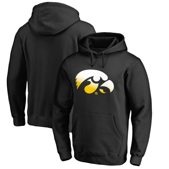 Men's Black Iowa Hawkeyes Gradient Logo Pullover Hoodie