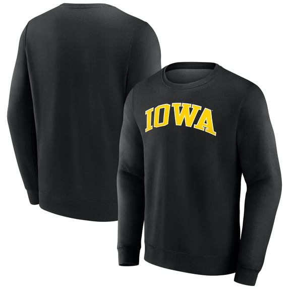 Men's Black Iowa Hawkeyes Short Name Fleece Pullover Sweatshirt