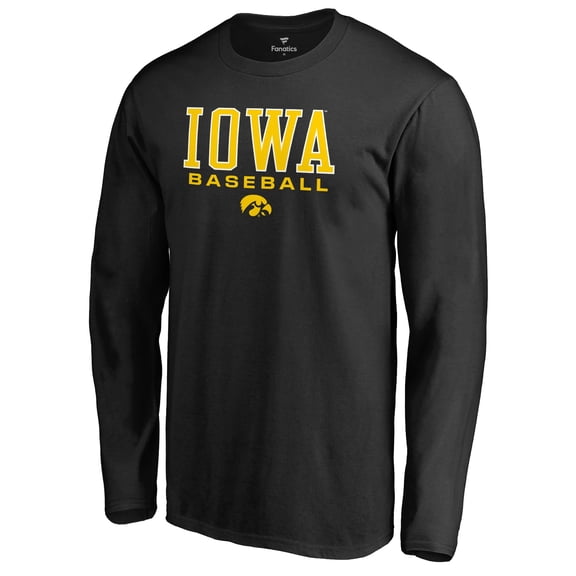 Men's Black Iowa Hawkeyes Team Unity Baseball Long Sleeve T-Shirt