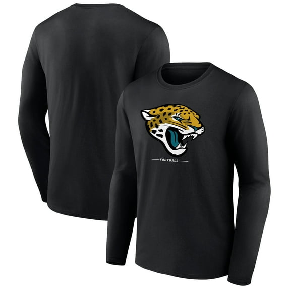Men's Black Jacksonville Jaguars Logo Team Lockup Long Sleeve T-Shirt