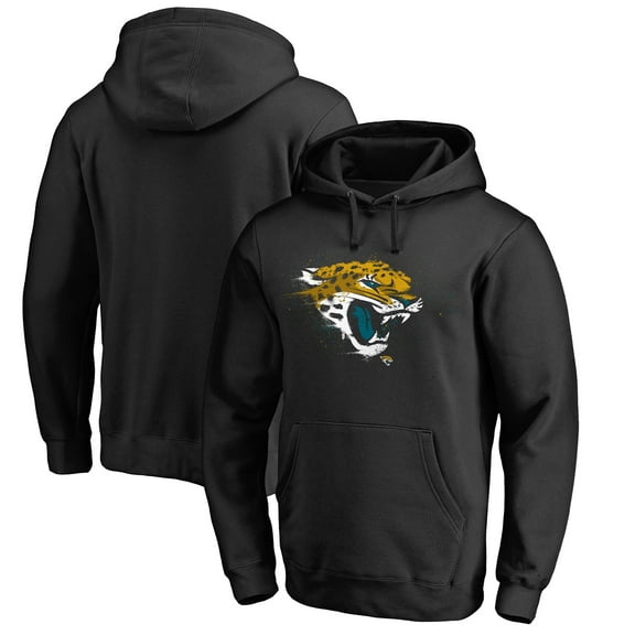 Men's Black Jacksonville Jaguars Splatter Logo Pullover Hoodie