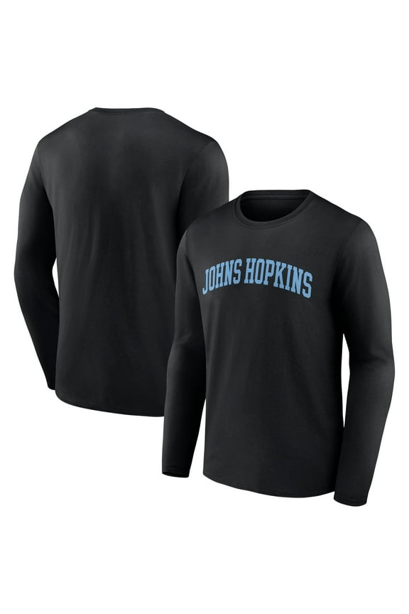 Men's Black Johns Hopkins Blue Jays Basic Arch Long Sleeve T-Shirt