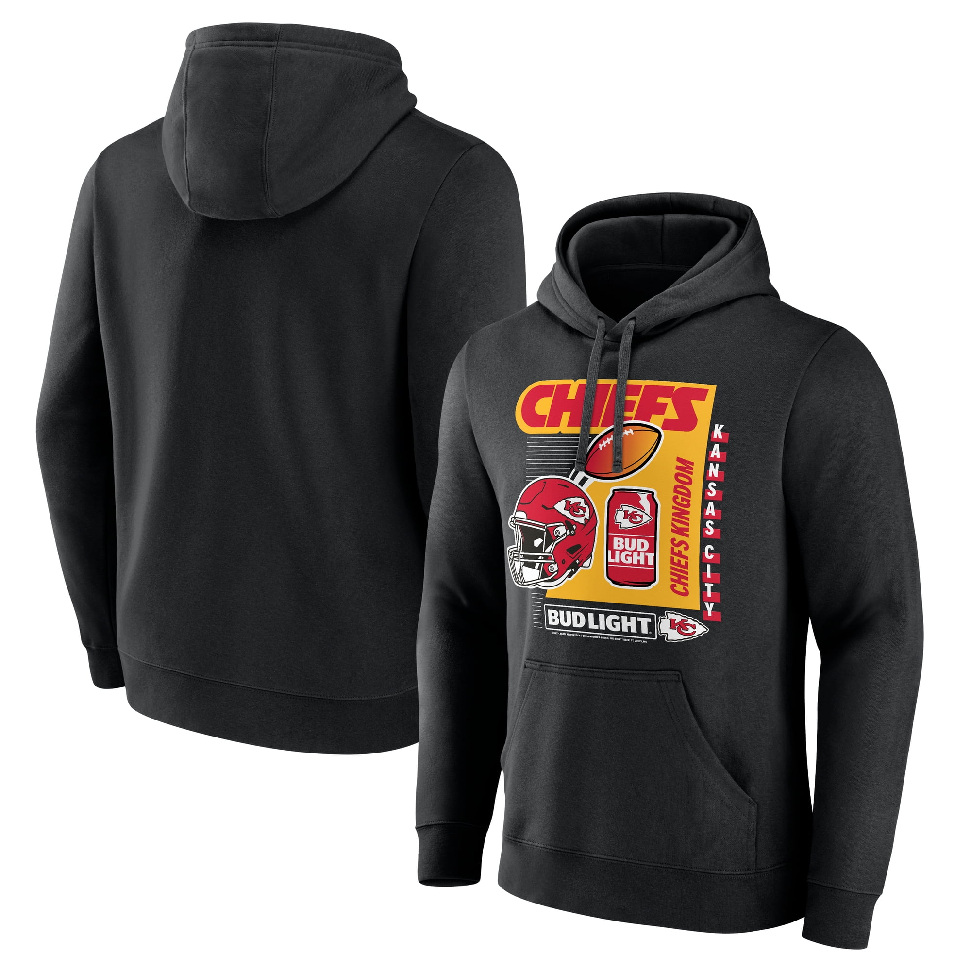 Men's Black Kansas City Chiefs Bud Light Pullover Hoodie