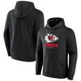 thumbnail image 1 of Men's Black Kansas City Chiefs Logo Team Lockup Fitted Pullover Hoodie, 1 of 3