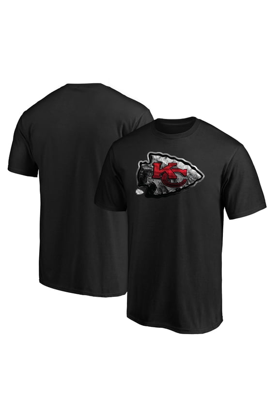 Men's Black Kansas City Chiefs Midnight Mascot Team Logo T-Shirt