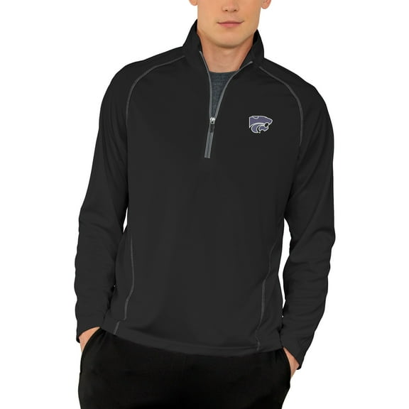 Men's Black Kansas State Wildcats Vansport Performance Quarter-Zip Pullover Jacket