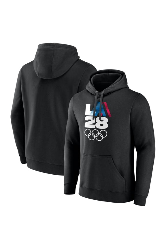 Men's Black LA 2028 Summer Olympics Retro Stripe Pullover Hoodie