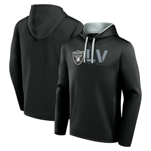 Men's Logo Athletic Black Las Vegas Raiders Head Start Pullover Hoodie
