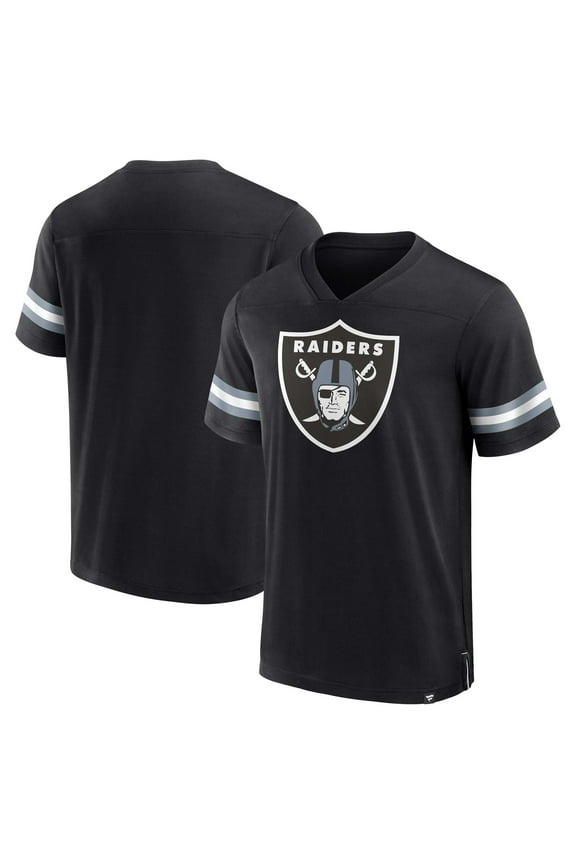 Men's Black Las Vegas Raiders Jersey Tackle V-Neck T-Shirt