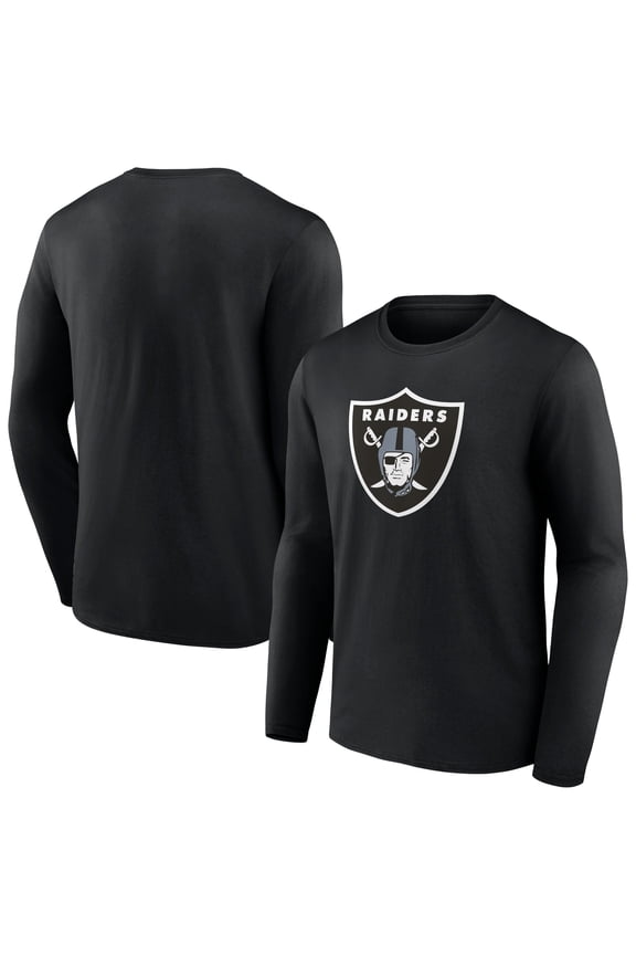 Men's Black Las Vegas Raiders Primary Team Logo Long Sleeve T-Shirt