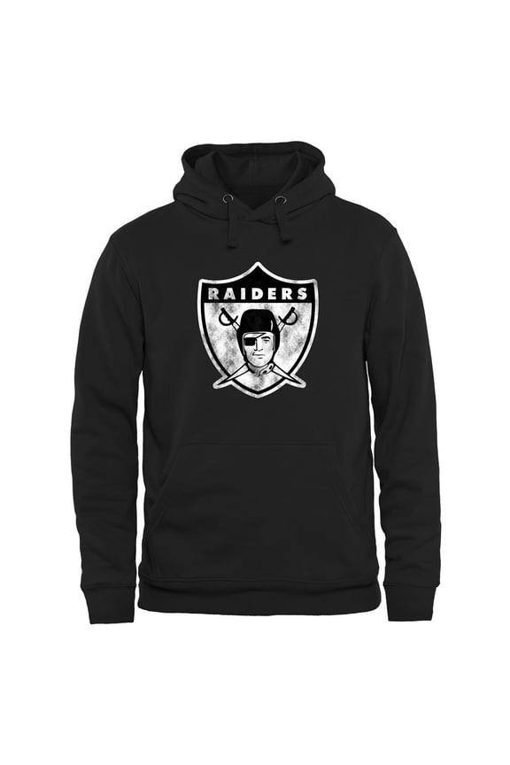Men's Black Las Vegas Raiders Throwback Logo Pullover Hoodie