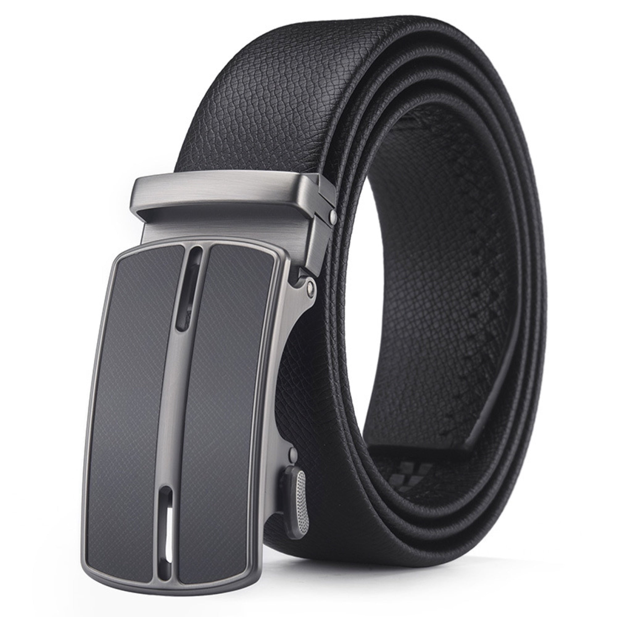 Men-s-Black-Leather-Ratchet-  display picture 2