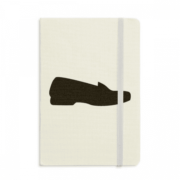 Men's Black Leather Shoes Outline Pattern Notebook Official Fabric Hard Cover Classic Journal Diary