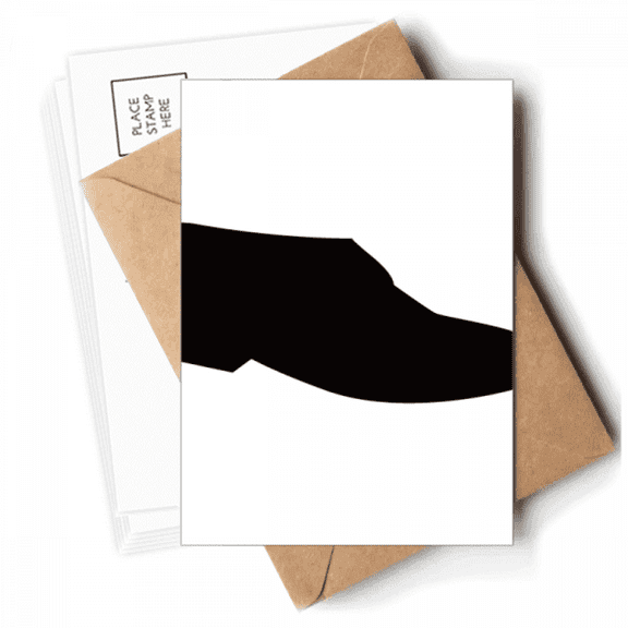 Men's Black Leather Shoes Outline Postcards Envelopes Blank Note Cards Mailing