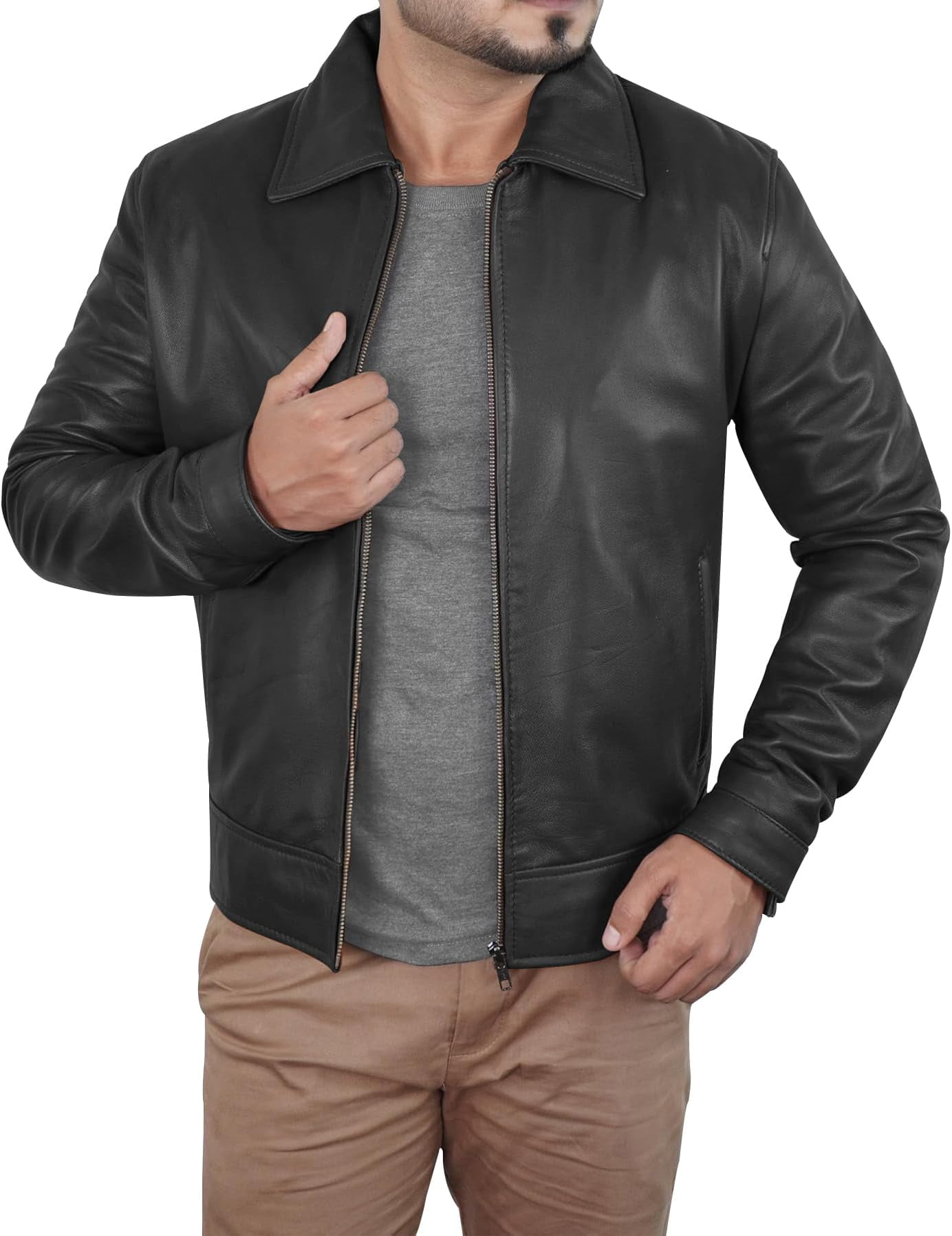Armani Exchange Faux Leather Jacket, Black - Walmart.com