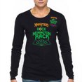 thumbnail image 1 of Men's Black Long Sleeve T-Shirt with Green & Orange " of Rock" Graphic, 1 of 5