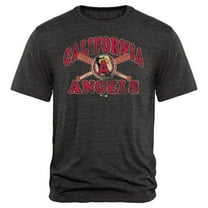 Men's Black Los Angeles Angels Cooperstown Bats Tri-Blend T-Shirt