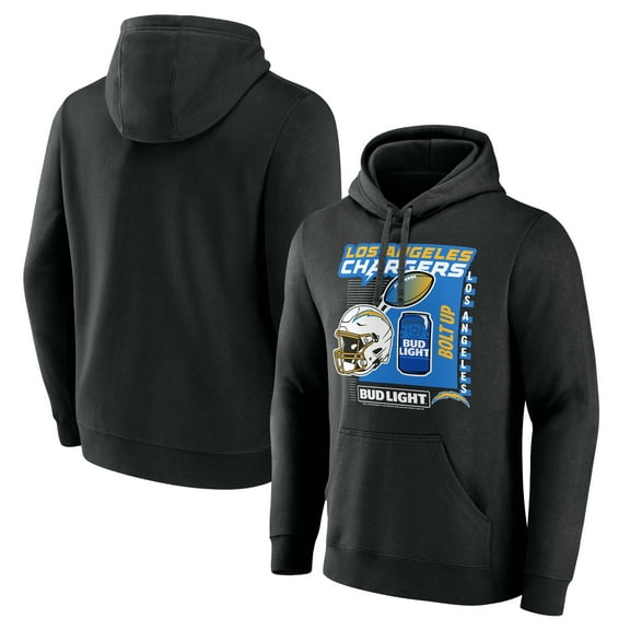 Men's Black Los Angeles Chargers Bud Light Pullover Hoodie