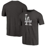 Mens Black Los Angeles Dodgers Distressed Team Tri-Blend T-Shirt