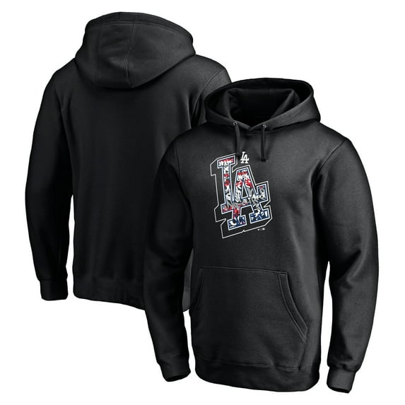 Men's Black Los Angeles Dodgers Team Hometown Collection Tag Pullover Hoodie