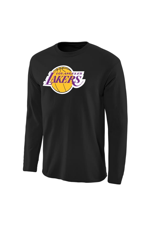 Men's Black Los Angeles Lakers Primary Logo II Long Sleeve T-Shirt