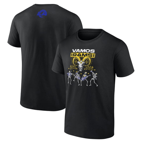Men's Black Los Angeles Rams Dia De Los Muertos T-Shirt