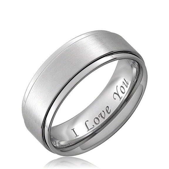 Men's Black Lovers Titanium Wedding Band Ring