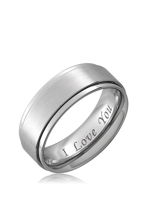 Men's Black Lovers Titanium Wedding Band Ring