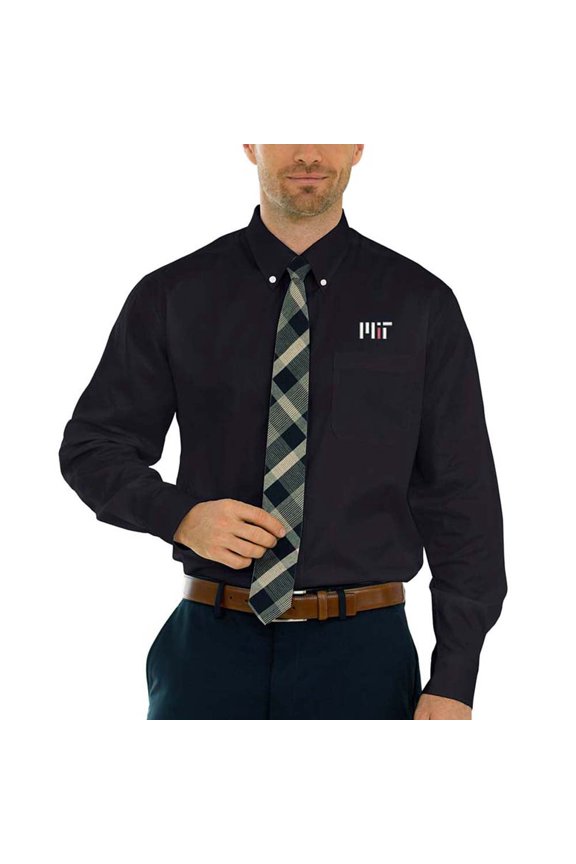 Men's Black MIT Engineers Wicked Woven Long Sleeve Button-Down Shirt