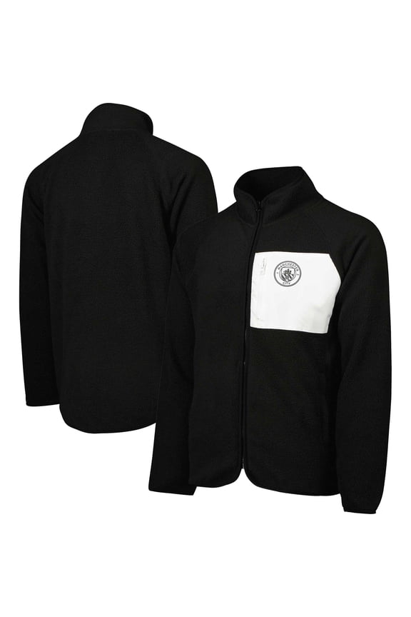Men's Black Manchester City Pile Raglan Full-Zip Jacket