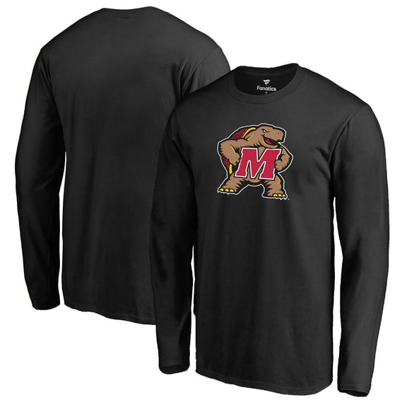Men's Black Maryland Terrapins Primary Logo Long Sleeve T-Shirt