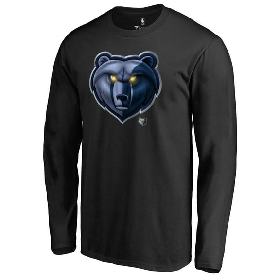 Men's Black Memphis Grizzlies Midnight Mascot Long Sleeve T-Shirt