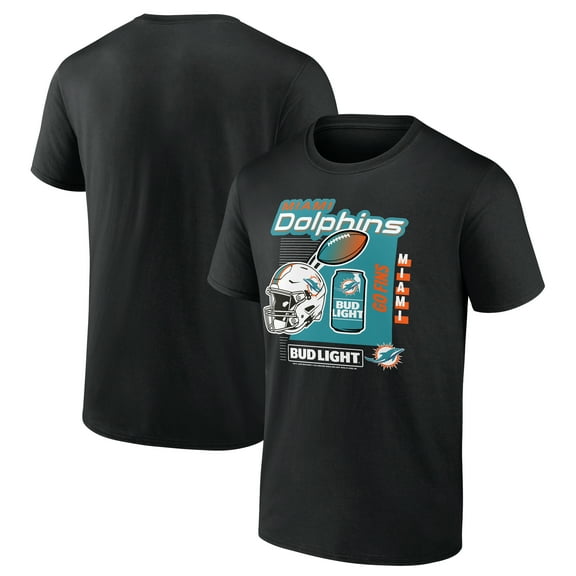 Men's Black Miami Dolphins Bud Light T-Shirt